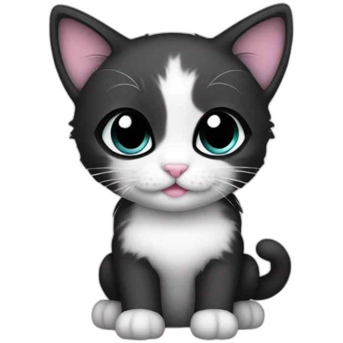 cool female kitten with black glass emoji