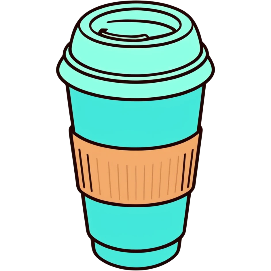 Aqua coffee cup emoji
