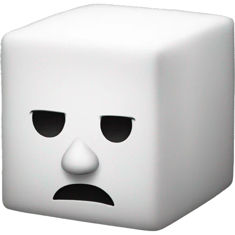 a man with a head white cube emoji