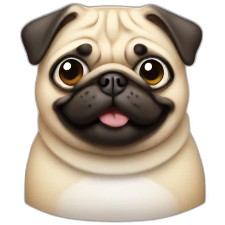 a fat happy pug as a software developer emoji