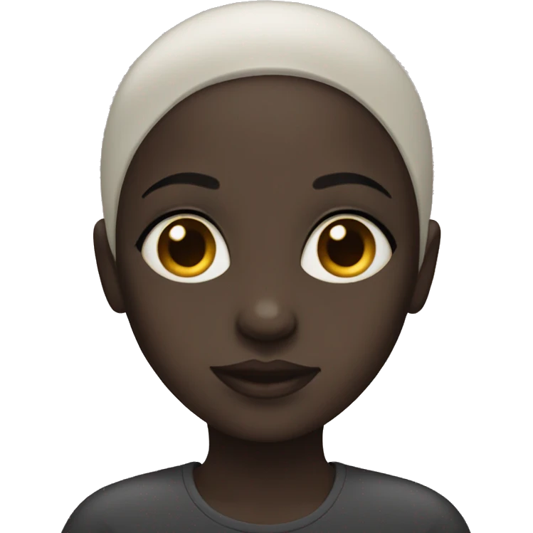 Very dark girl with alopecia emoji