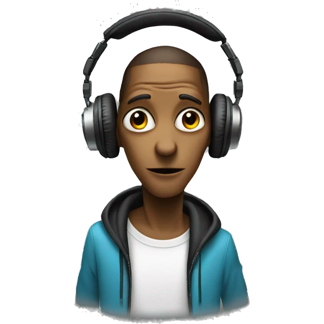 et dj with headphones shaking emoji