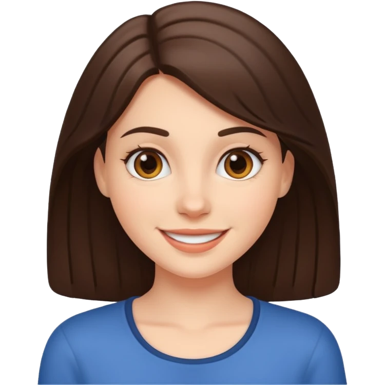 Brunette white girl smiling emoji