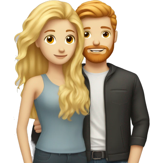 Blonde girl with her red beard blond hair boyfriend  emoji