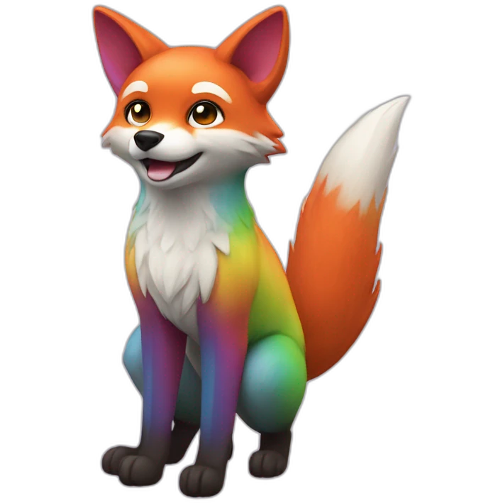 Rainbow Fox Full Body emoji