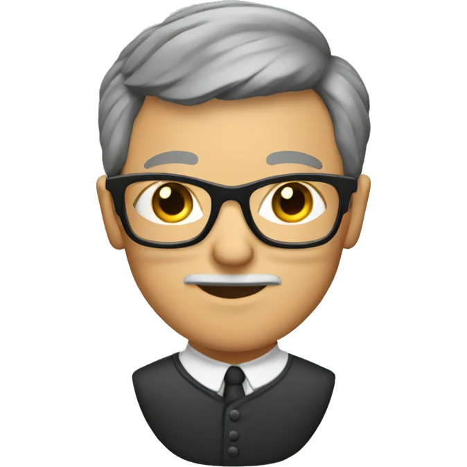 history teacher with glasses, with cut hair
 emoji