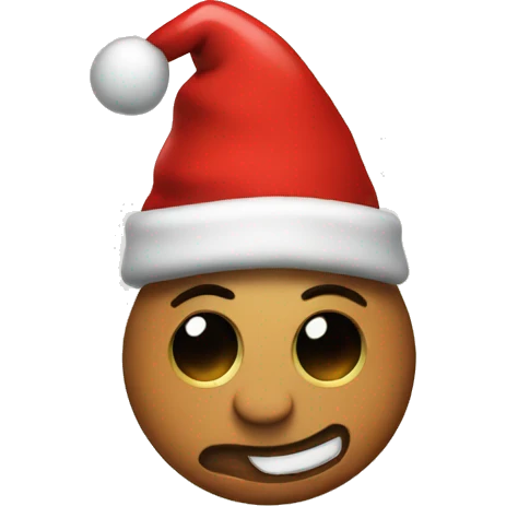 Drunk emoji with a Christmas hat emoji