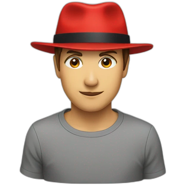 red hat with black line emoji