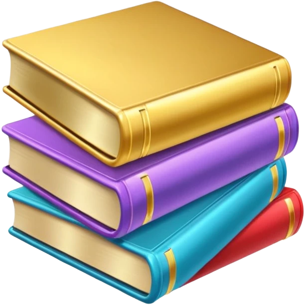 colofull 3 books, golden glow emoji