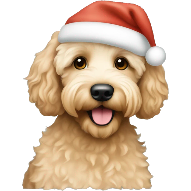 Apricot labradoodle celebrating Christmas  emoji