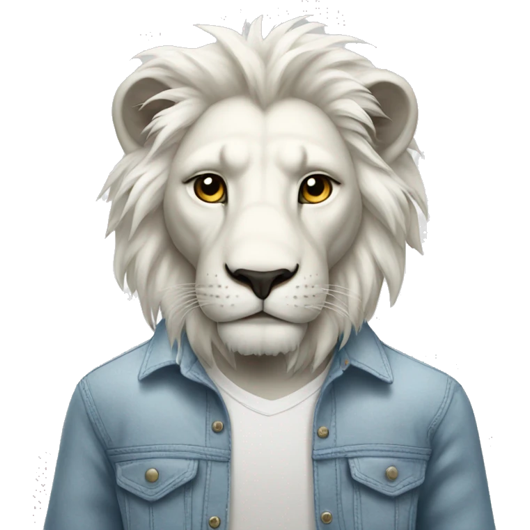 white lion with a shirt emoji