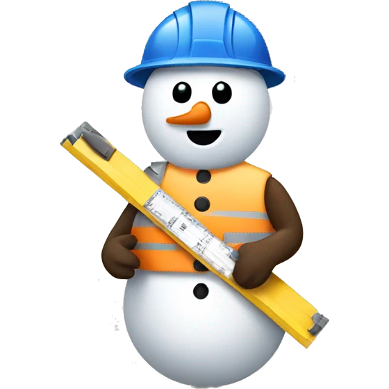 snowman holding construction plans emoji