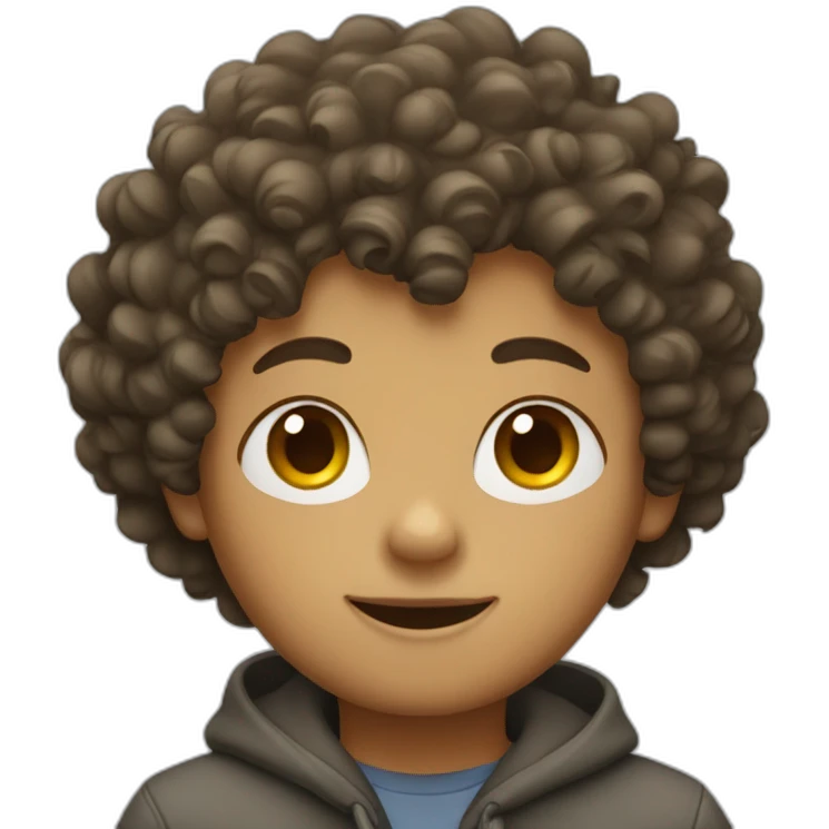 a boy with curly hair emoji