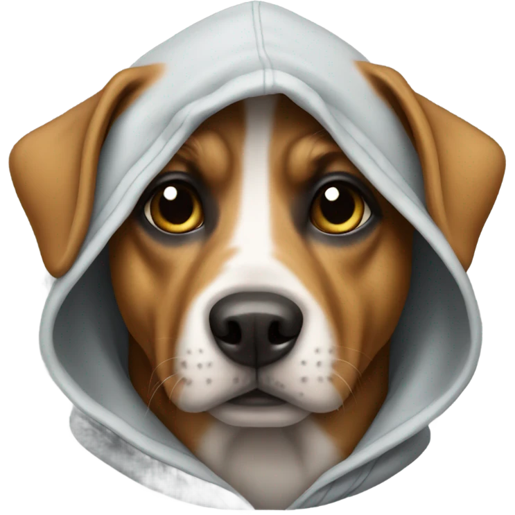 Dog wearing a hoodie emoji