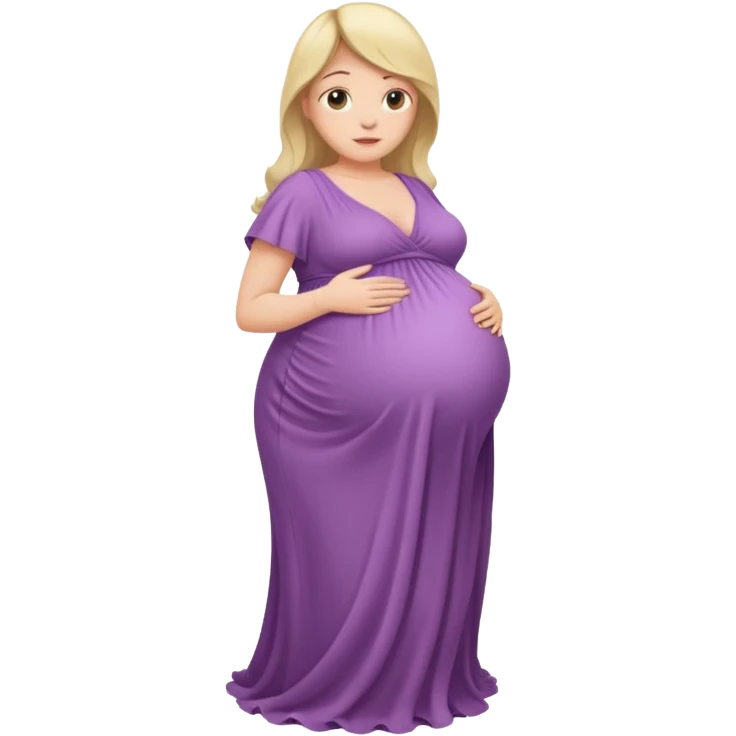 very heavily pregnant overdue woman with very  elarge belly  emoji