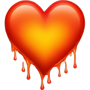 bleeding red heart shape glowing red-orange emoji