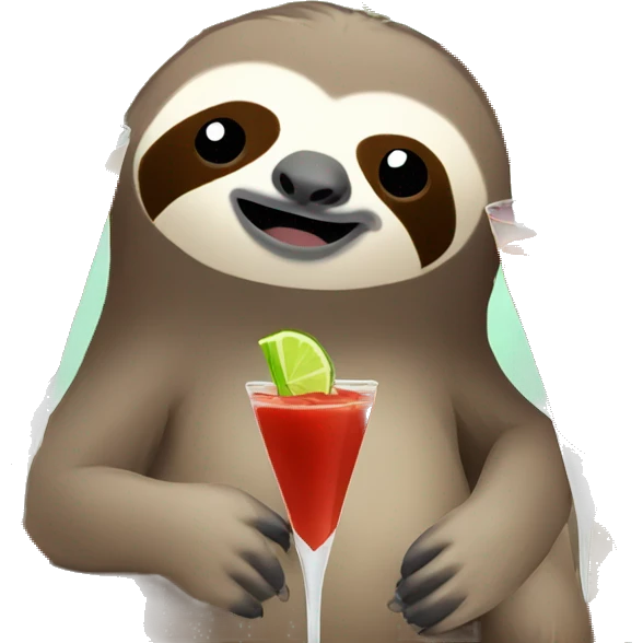 Sloth drinking a Bloody Mary  emoji