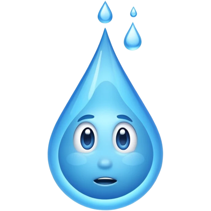 una gota de agua como dibujo animado como en la pelicula de elemental de puixar emoji