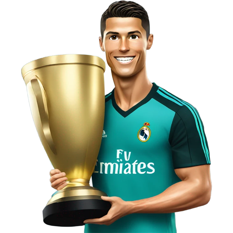 Cristiano holding trophy emoji