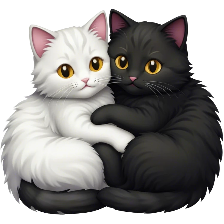 Cat couple hugging emoji