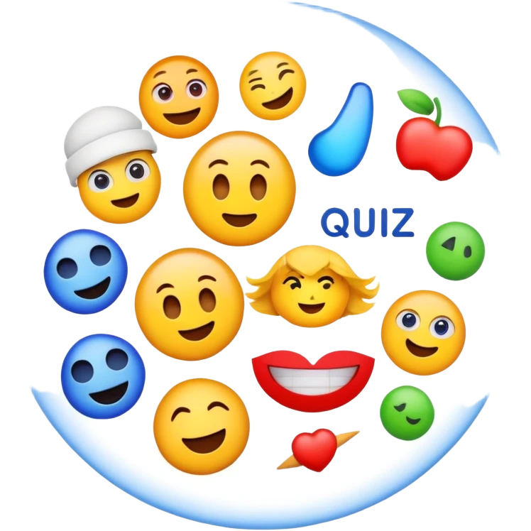 A title logo for "The Emoji Movie Quiz" with fun colorful movie and quiz elements emoji