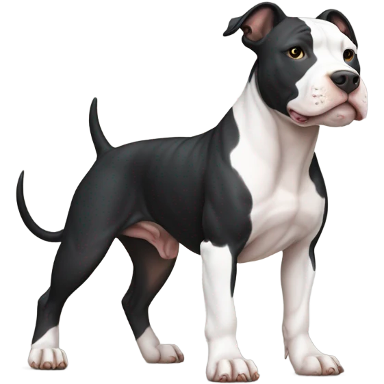 American pitbull terrier black and white  emoji