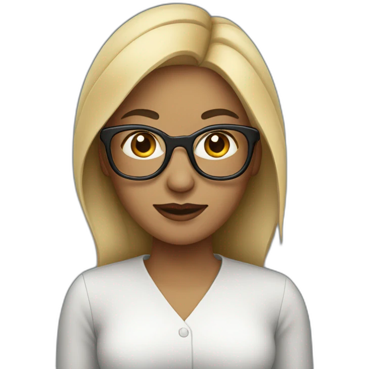 woman with glasses and macbook emoji