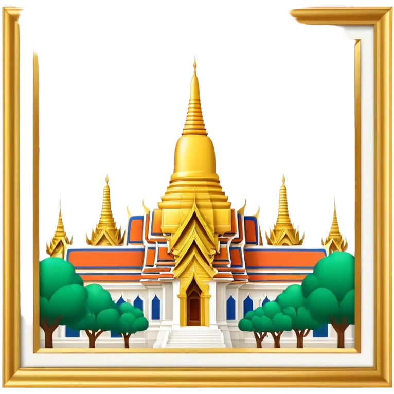 Grand Palace Bangkok Landmark Emoji – Featuring golden spires, Thai architecture, and the Emerald Buddha Temple. emoji