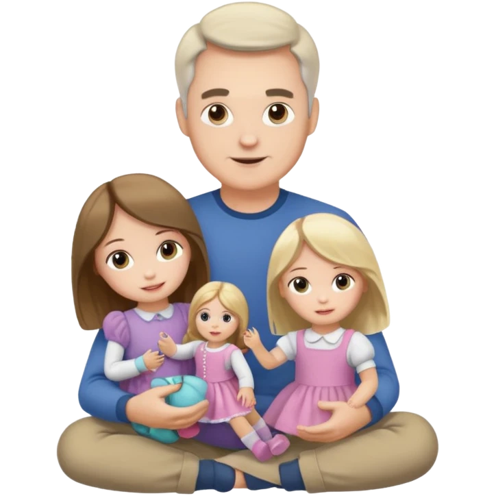 father and daughter playing dolls full body emoji