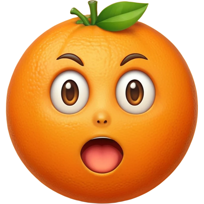 Orange with suprised face emoji