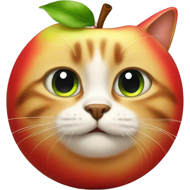 apple with cat's face emoji