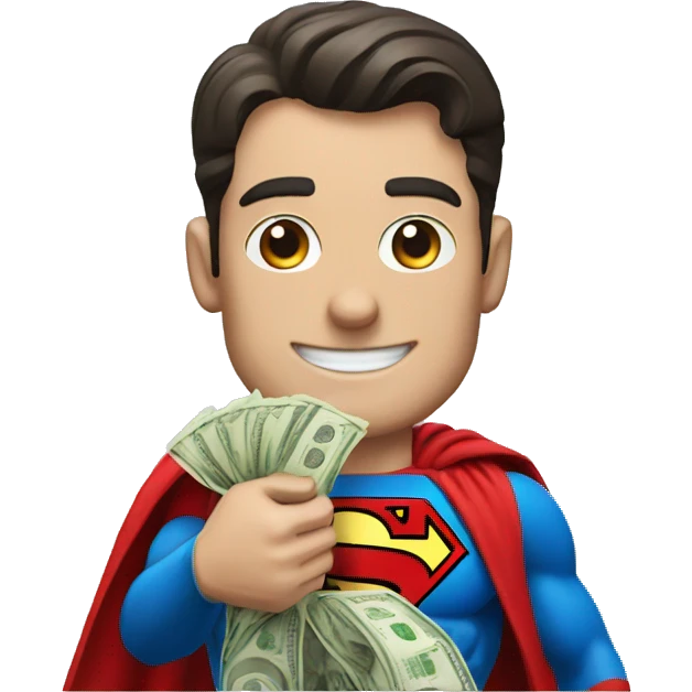 Superman with bag of money emoji