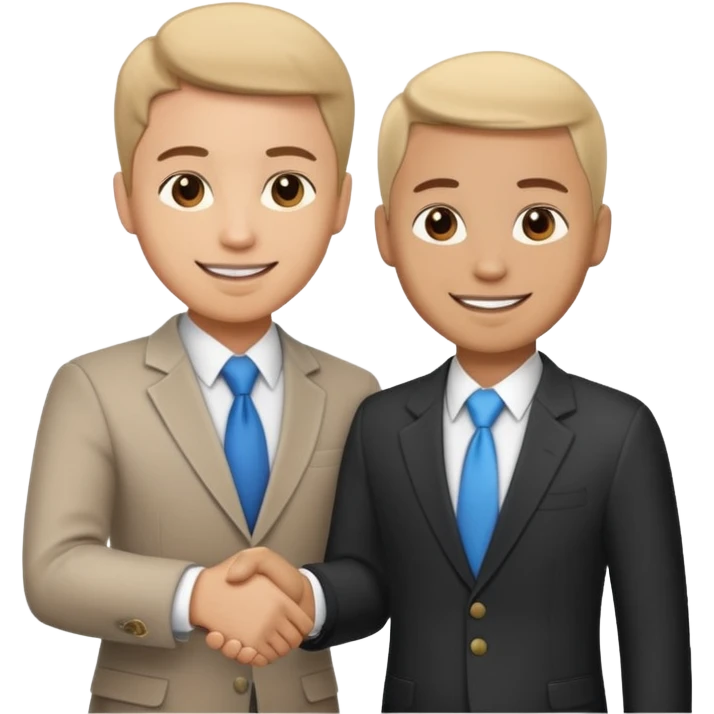 a video editor handshaking with a castomer emoji