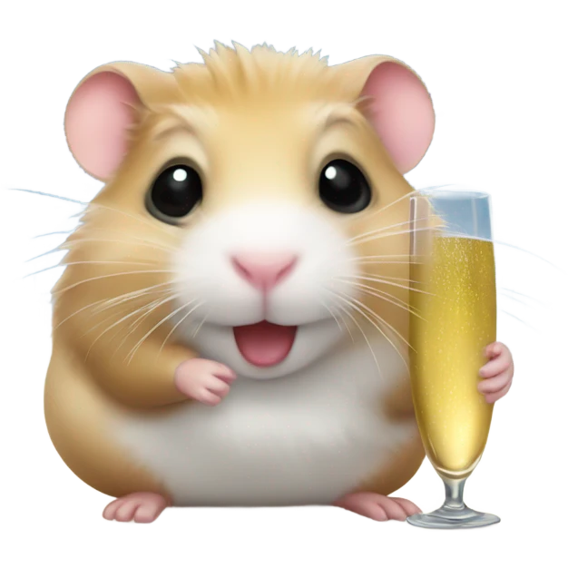 hamster christmas with champagne emoji