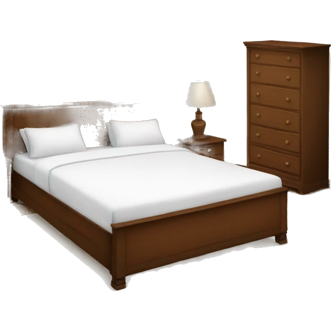 Too view of brown bed with white sheets emoji