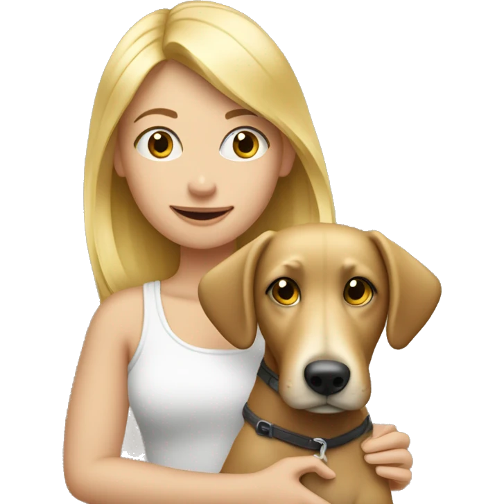 a blond girl with york dog emoji
