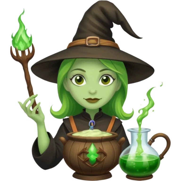 green witch cooking potion emoji