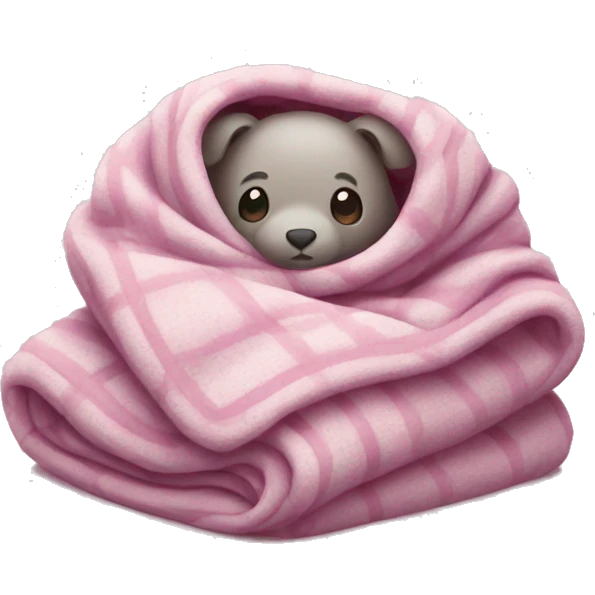 elafent in a blanket that is pink emoji