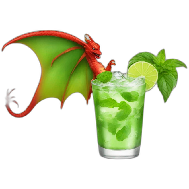 red dragon with mojito emoji