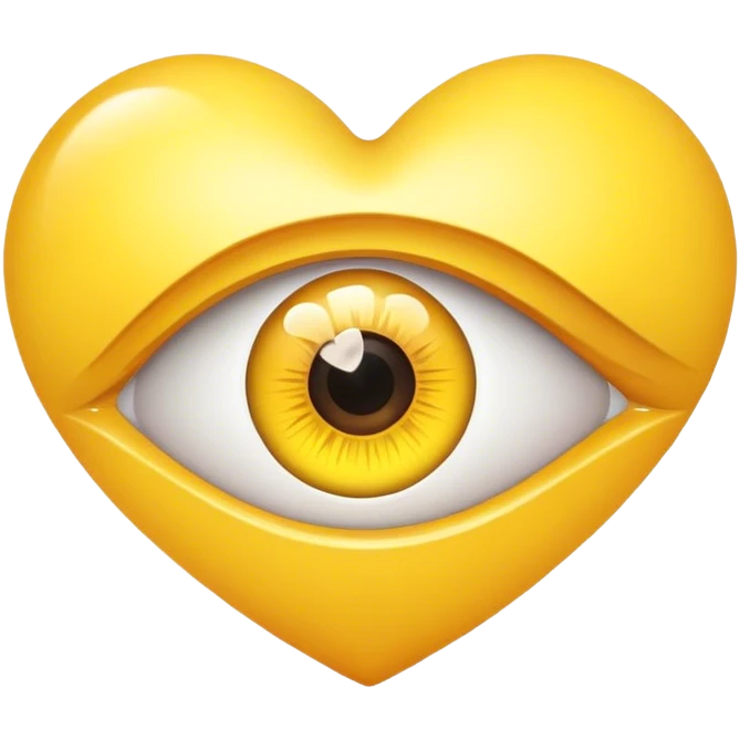 Eye inside yellow heart emoji
