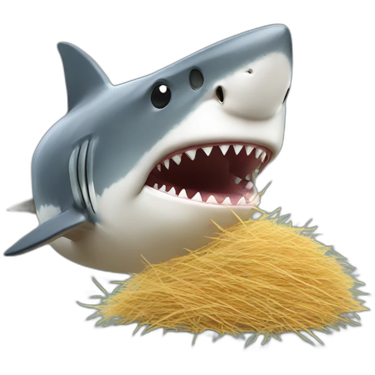 shark eating hay emoji