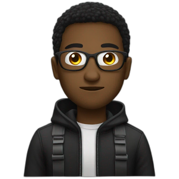 Black hacker emoji