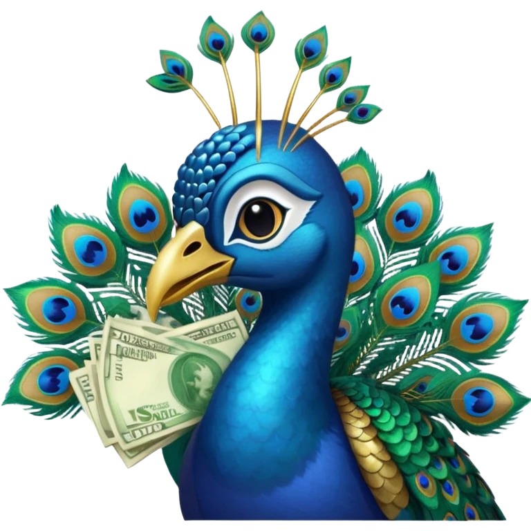 Peacock with cash   emoji