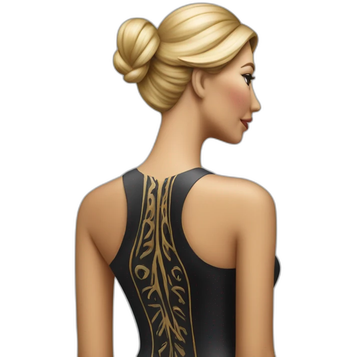 Ivanka trump tall figurine back view in body paint emoji