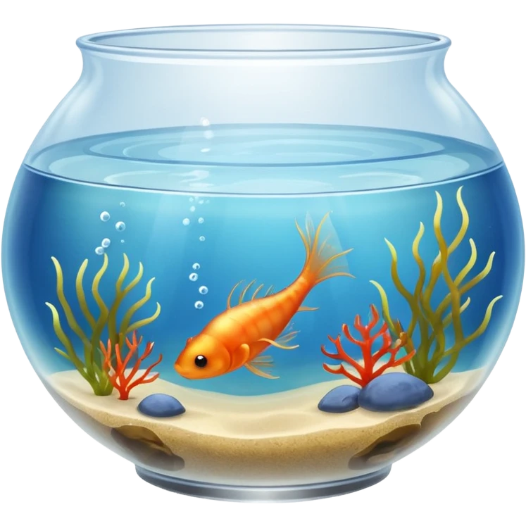 Bowl Aquarium with a single Sea Monkey Artemia in it emoji