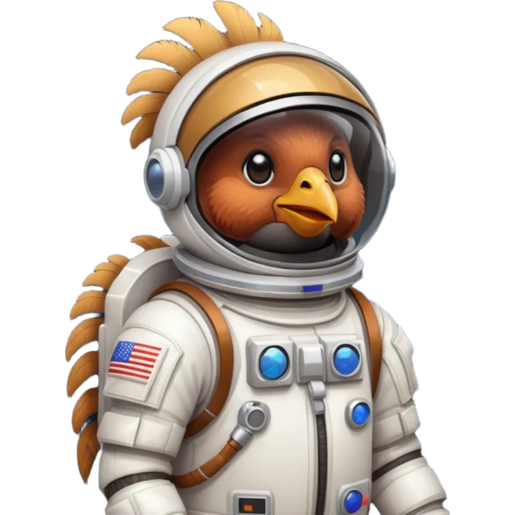 pixel-art chicken astronaut emoji