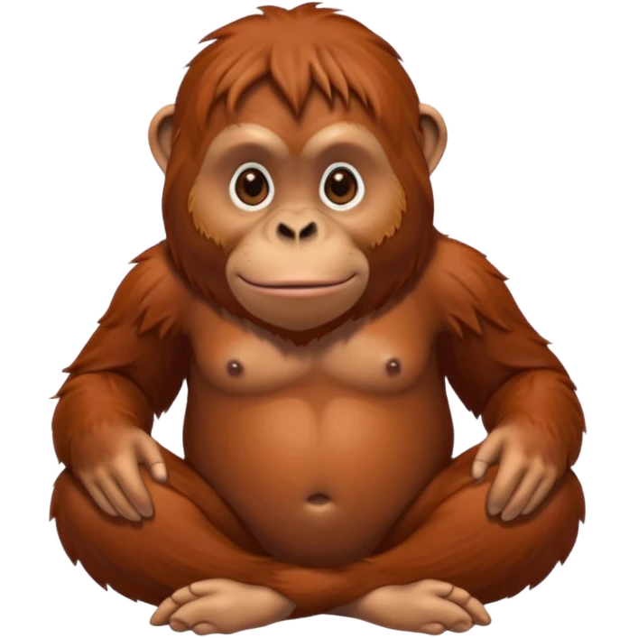 A sitting orangutan emoji