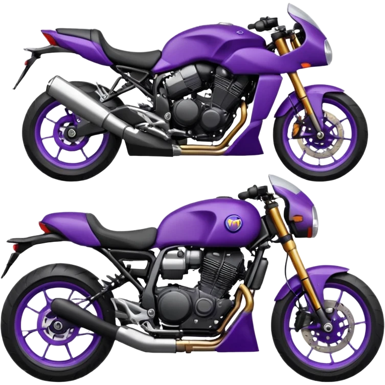 Créer un emoji copiable sur mon système iOS avec une moto mt07 noir mate nacré violet foncée. Mets une nuance intense de le violet foncée et le style de la mt07 doit être en roadster  emoji