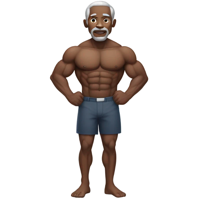 muscular old black man shirt off emoji