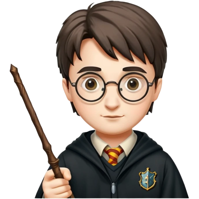 Harry Potter with glasses and wand emoji